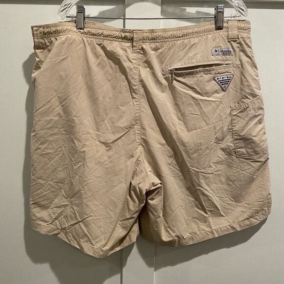 Columbia PFG Shorts Men’s L Tan Khaki Cargo Outdoors Fishing Swim 7.5” Inseam - Picture 7 of 14